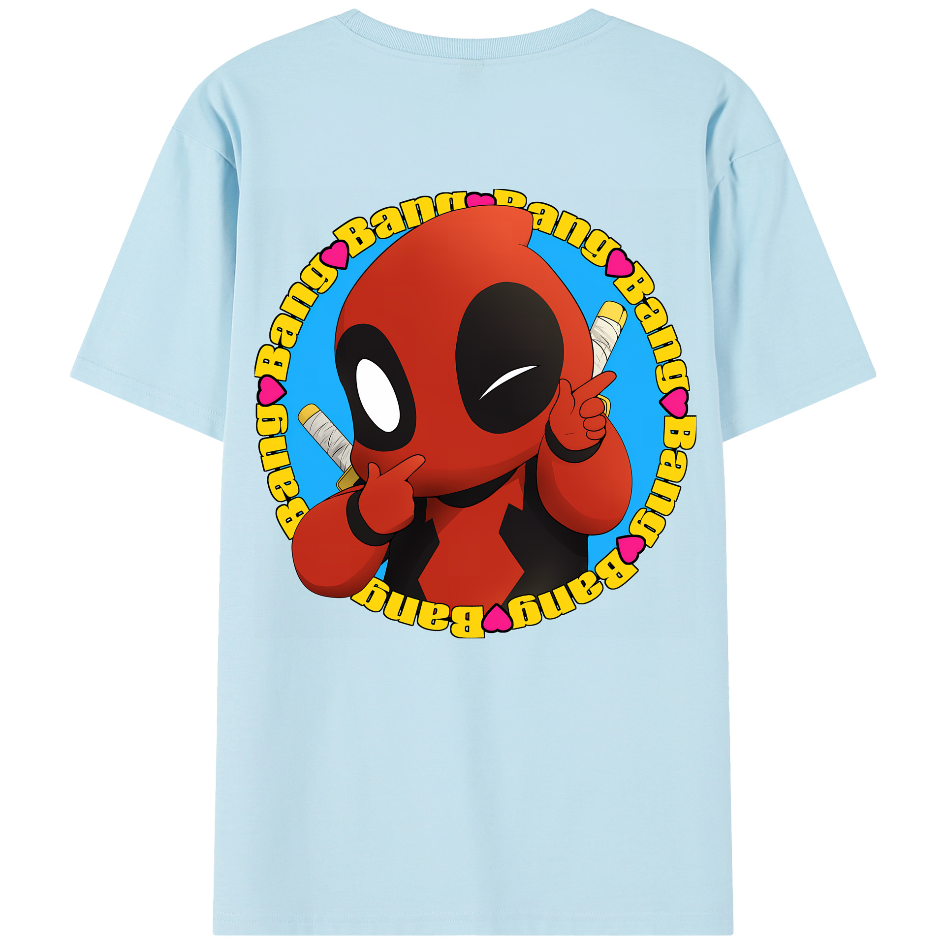 （画像用） Deadpool デッドプール 綿100％半袖Tシャツ（背面プリント）
